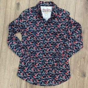 Robert Graham Exclusive Ferrari Car Black and Red Button Down Long Sleeve - XS